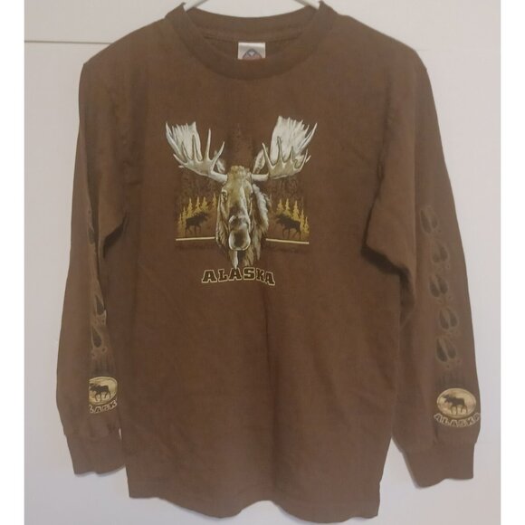 Aaa Other - Vintage Alstyle Apparel & Activewear Alaska Long sleeve Brown Shirt Size Small